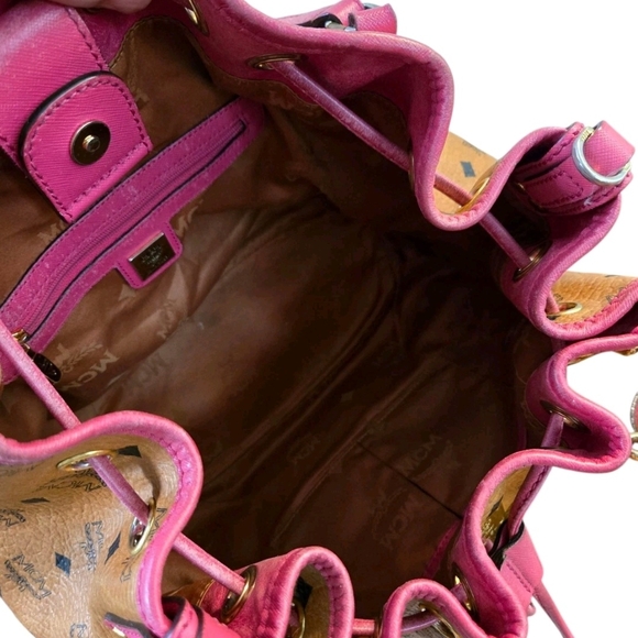 MCM Tan and Pink Shoulder Bag - Picture 2 of 6